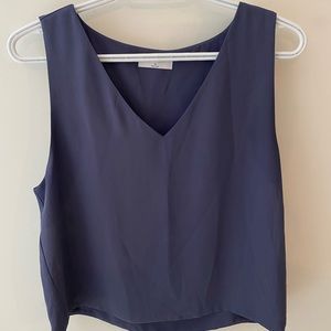 Aritzia Babaton cropped tank, size M, blue/indigo